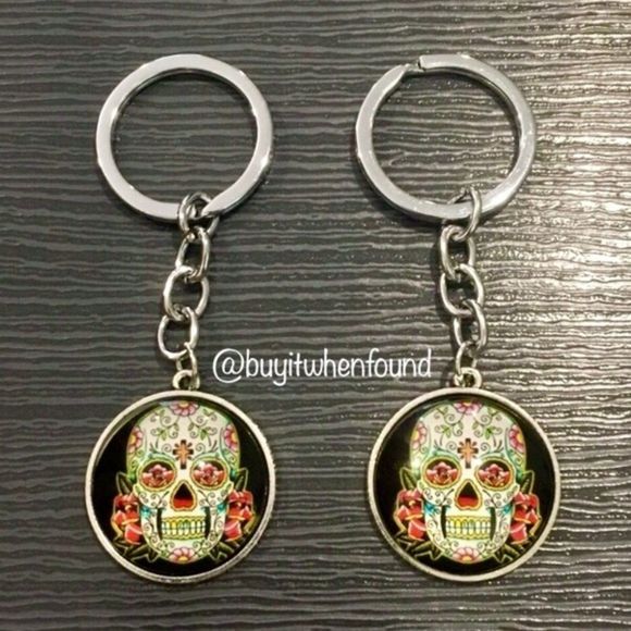 Grateful Dead Other - Day of The Dead Sugar Skull Cabochon Keychains